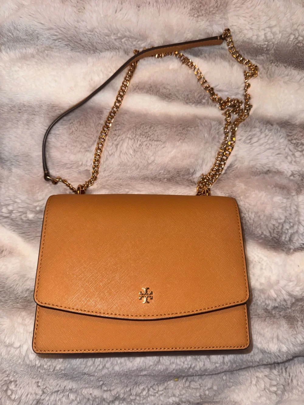 Tory Burch Tan Leather Chain Crossbody